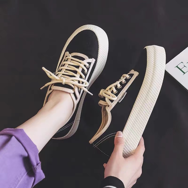 人本Renben旗舰店/2025秋季新款厚底女鞋子韩版百搭小香风帆布鞋