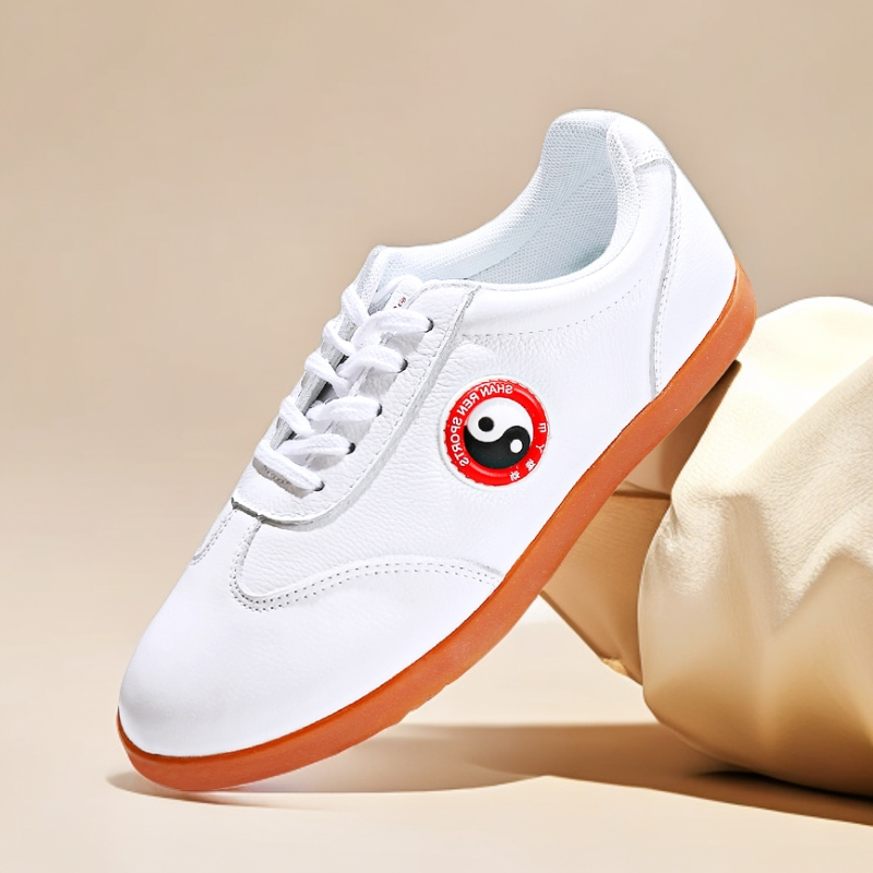 捷足太极鞋真皮山人牛筋底春秋季软牛皮运动练功鞋男女款透气捷足