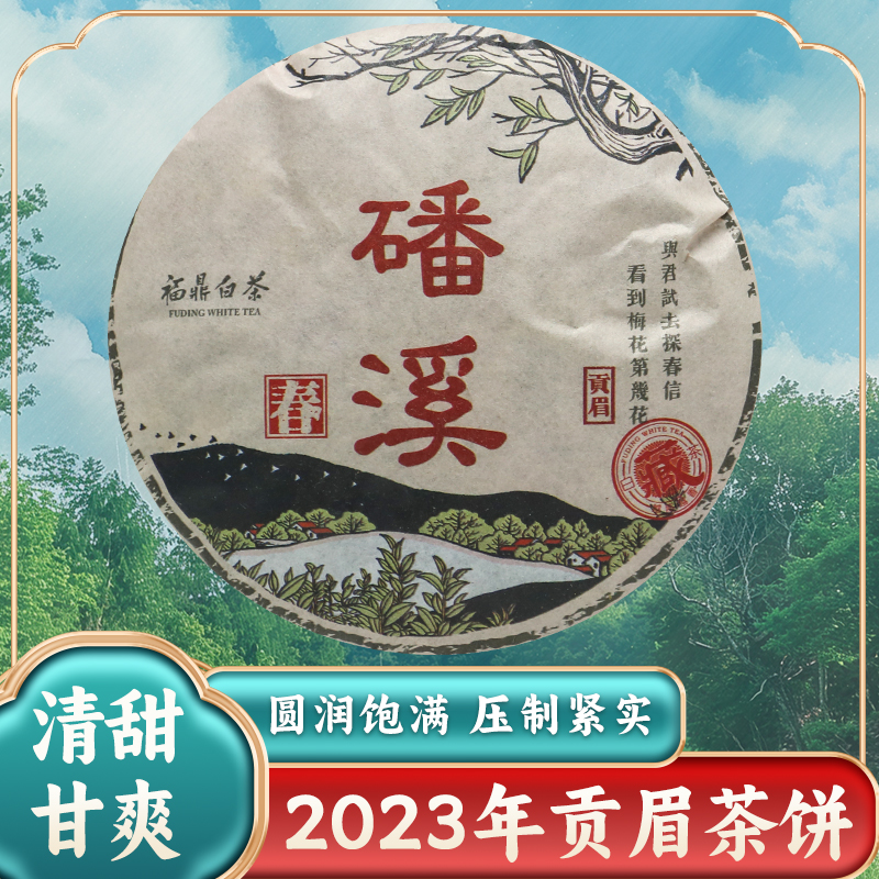 2023年福建高山花香白茶正宗福鼎白茶一级贡眉茶饼100g日晒好茶叶