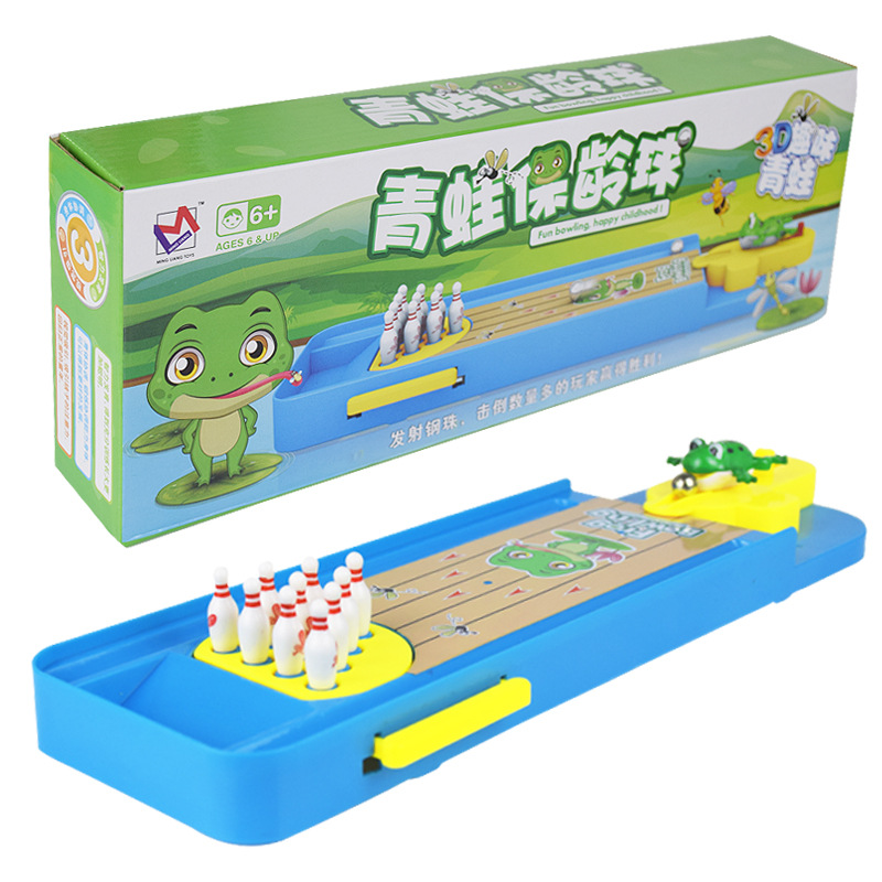 创意迷你青蛙保龄球玩具桌面游戏儿童益智玩具发射台A