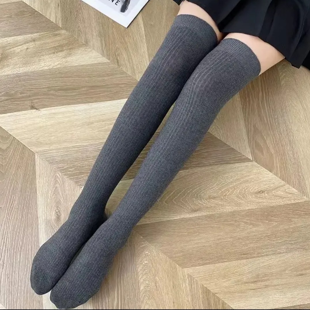 【三双装】精纺羊毛过膝瘦腿长袜！