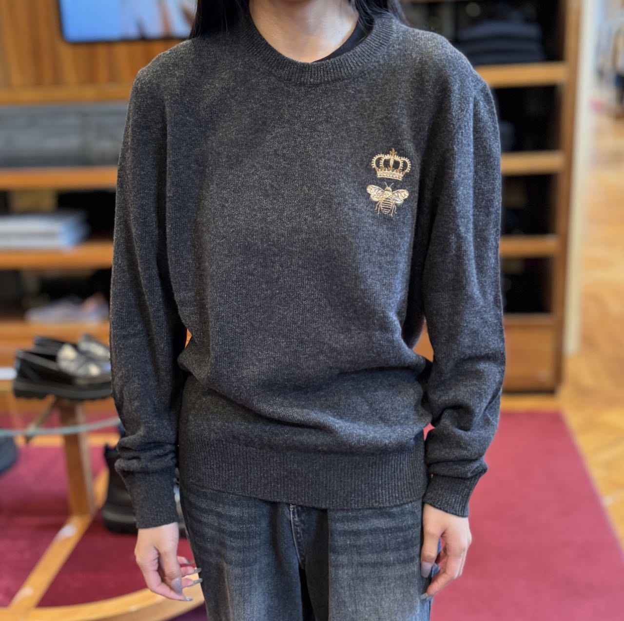 【CC在欧洲】D....G 新款  男士灰色长袖毛衣