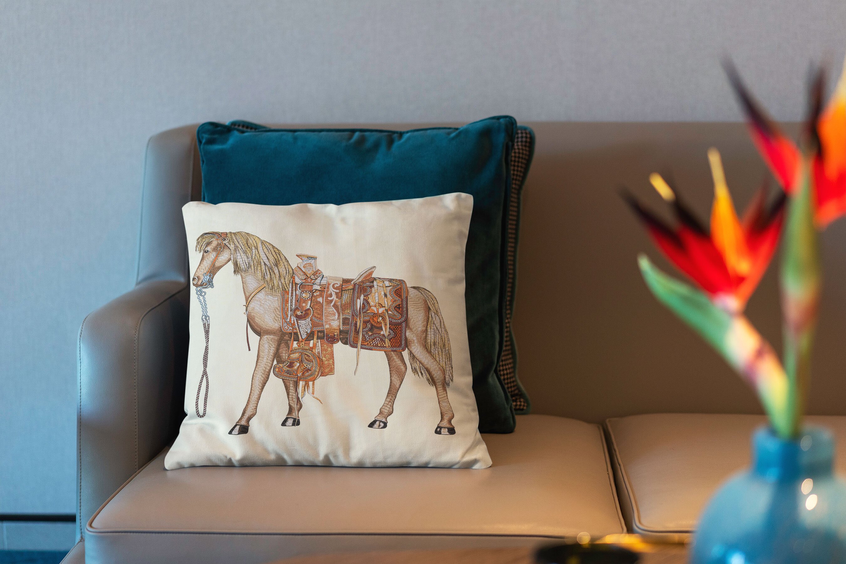 高端刺绣抱枕 沙发抱枕 床头靠枕 新中式设计 加厚奢华 独秀抱枕