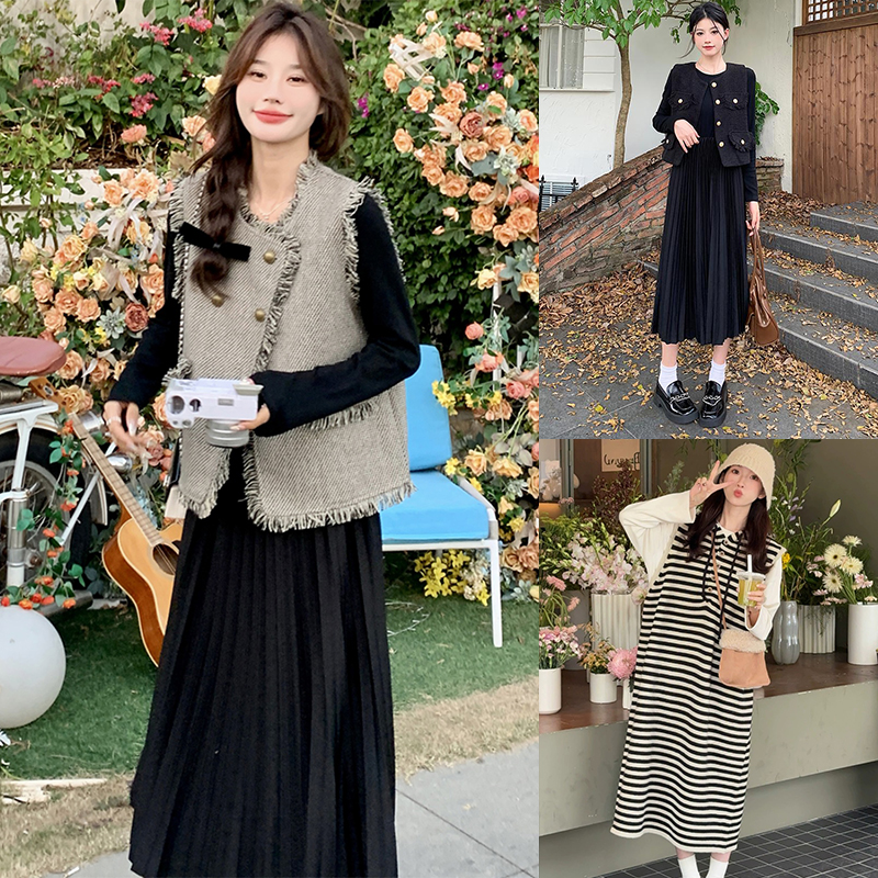 800-950【相对应编码下单】秋冬针织连衣裙女装法式时尚中长款裙子