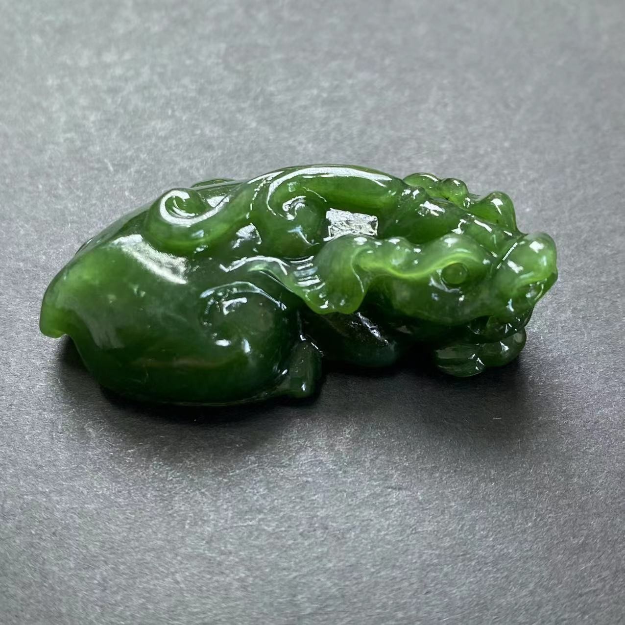 【迈越家】天然和田玉碧玉菠菜绿貔貅挂坠吊坠男女款精雕刻精美俏色