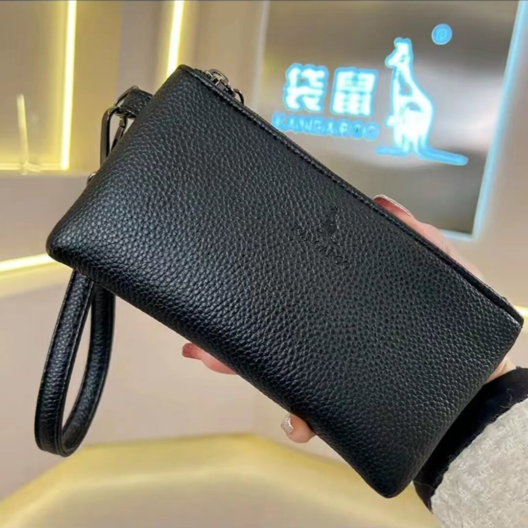 【袋鼠正品】包包女2023新款女包时尚简约手拿包钱包