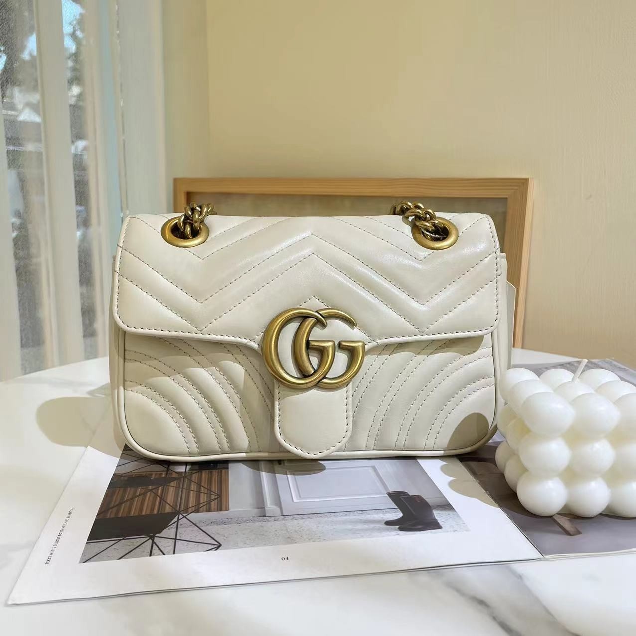 99新 GUCCI/古驰 marmont22白金包/优品