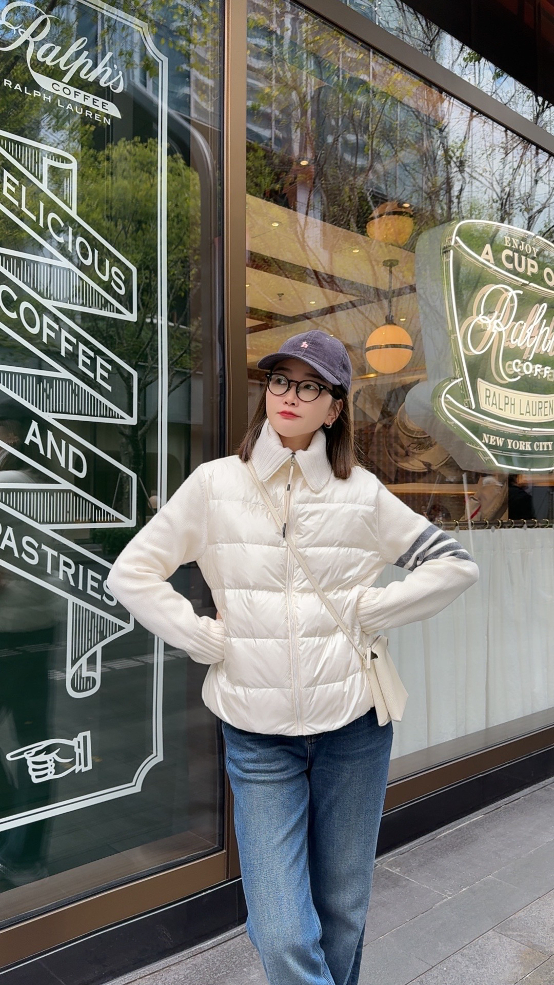 072 & RICE【汤姆】秋季休闲翻领拼接针织白鸭绒外套 31SF059