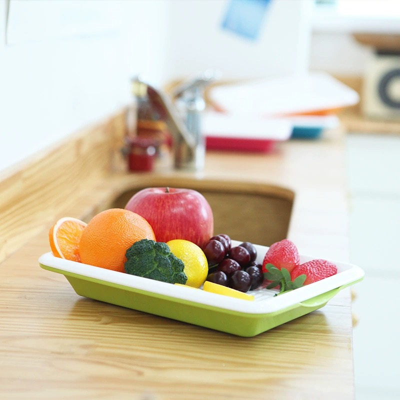 蔬菜水果沥水盘水果盘洗菜篮收纳沥水架韩国进口厨房水杯控水托盘