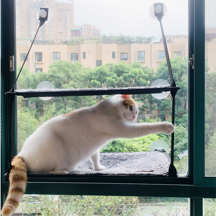 K&H猫吊床窗台窝猫咪四季通用吸盘晒太阳透气猫窝双层猫咪吊床
