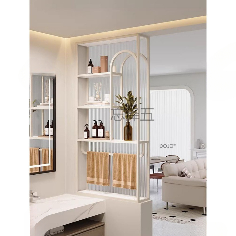 卫生间半墙隔断屏风长虹简易多层置物架一体干湿分区洗手台玄关  