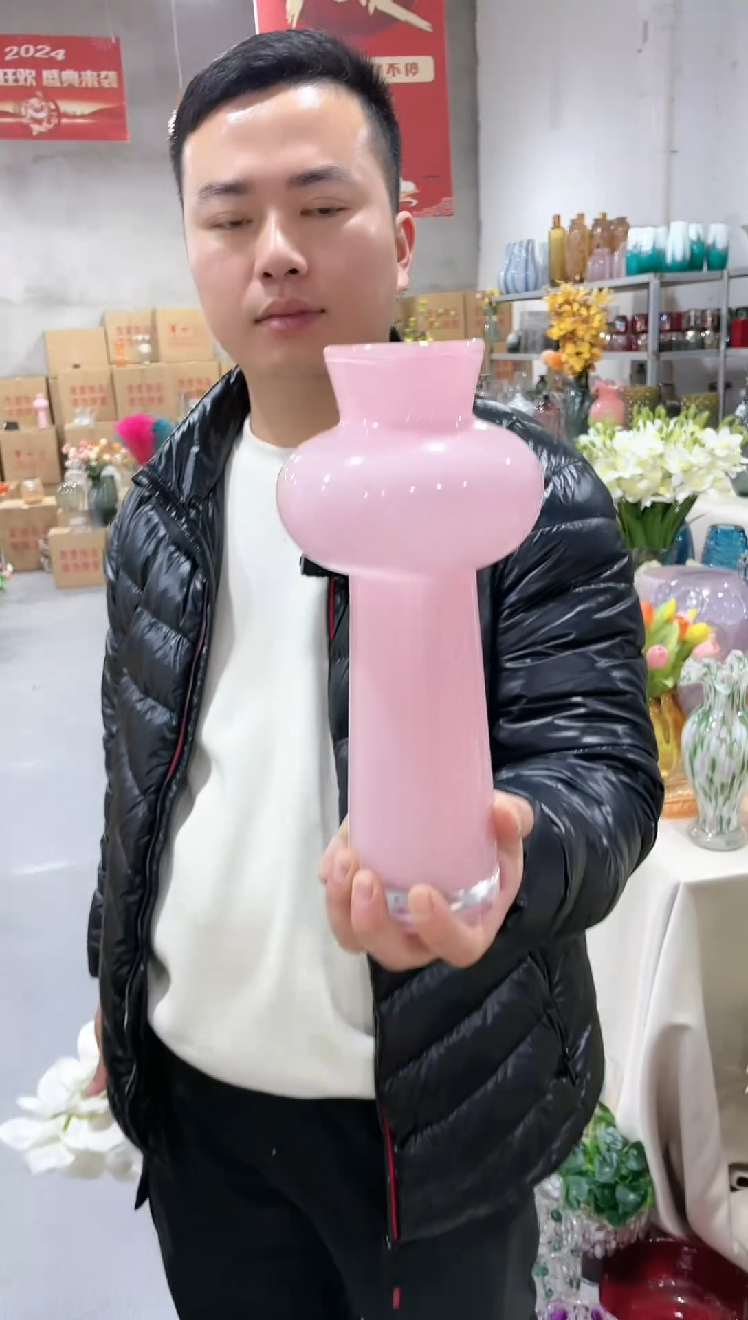 【闪购商品】粉色中古花瓶