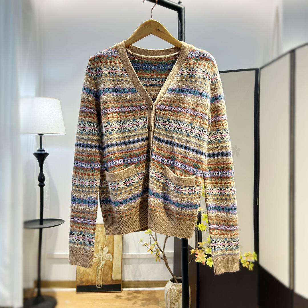 【萨拉迪恩】费尔岛时尚V领开衫外套