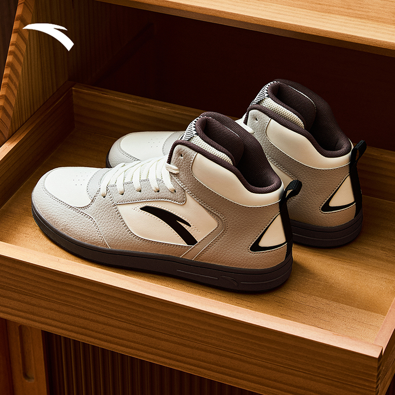 安踏元溯丨25年春夏新款高帮板鞋男女同款百搭板鞋潮流厚底休闲鞋