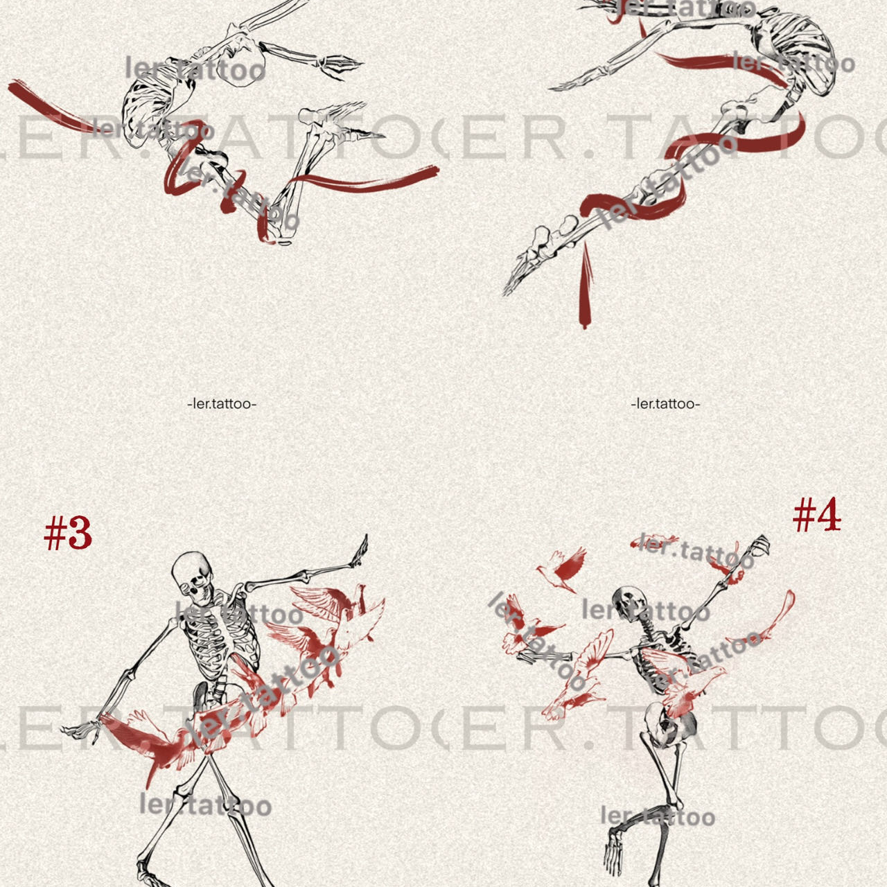 ler.tattoo｜新中式｜彩色纹身贴｜“舞”套装