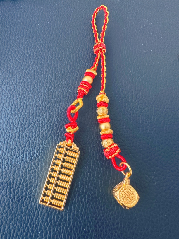 算盘挂绳手机链钥匙链韦雪同款中国风挂件短款古风挂饰挂坠