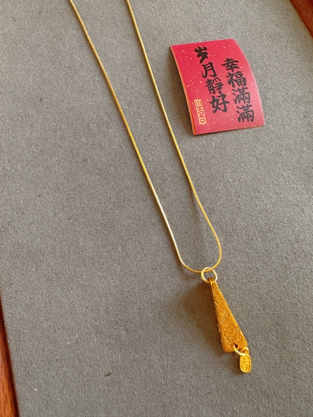 铜合金项链 新国风合金实心吉言吊坠轻奢小众风套链蛇骨链