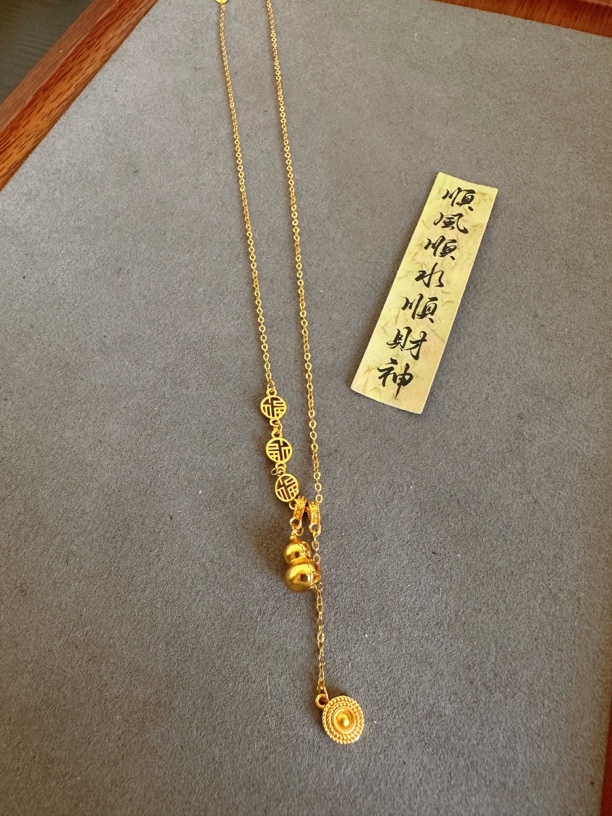 铜合金吊坠 新款金色福字葫芦项链女轻奢小众高级感吊坠百搭气质