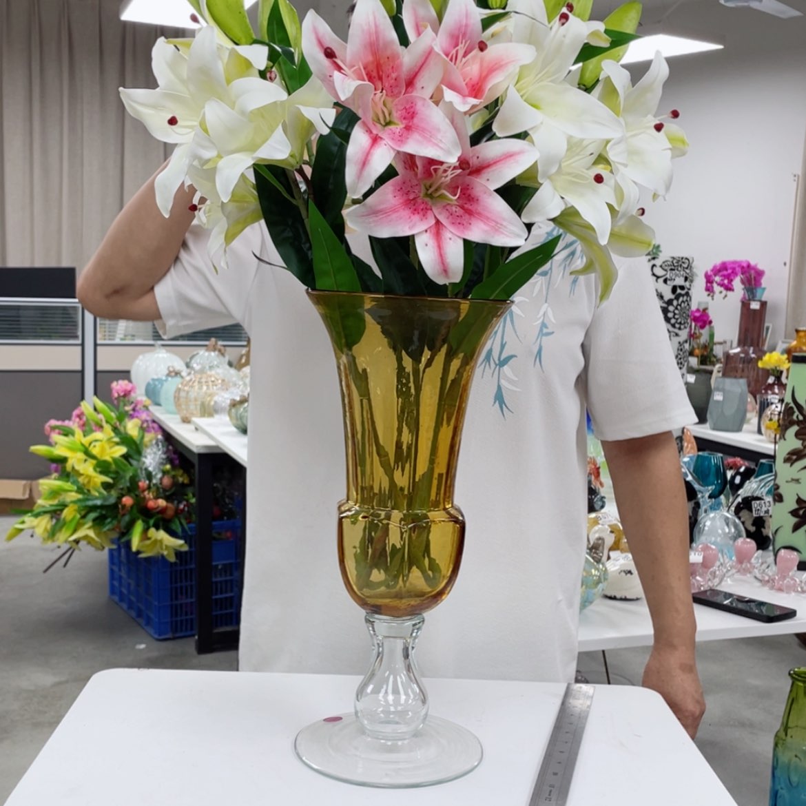 【闪购商品】不带花 高41。手工艺术风灯花瓶。