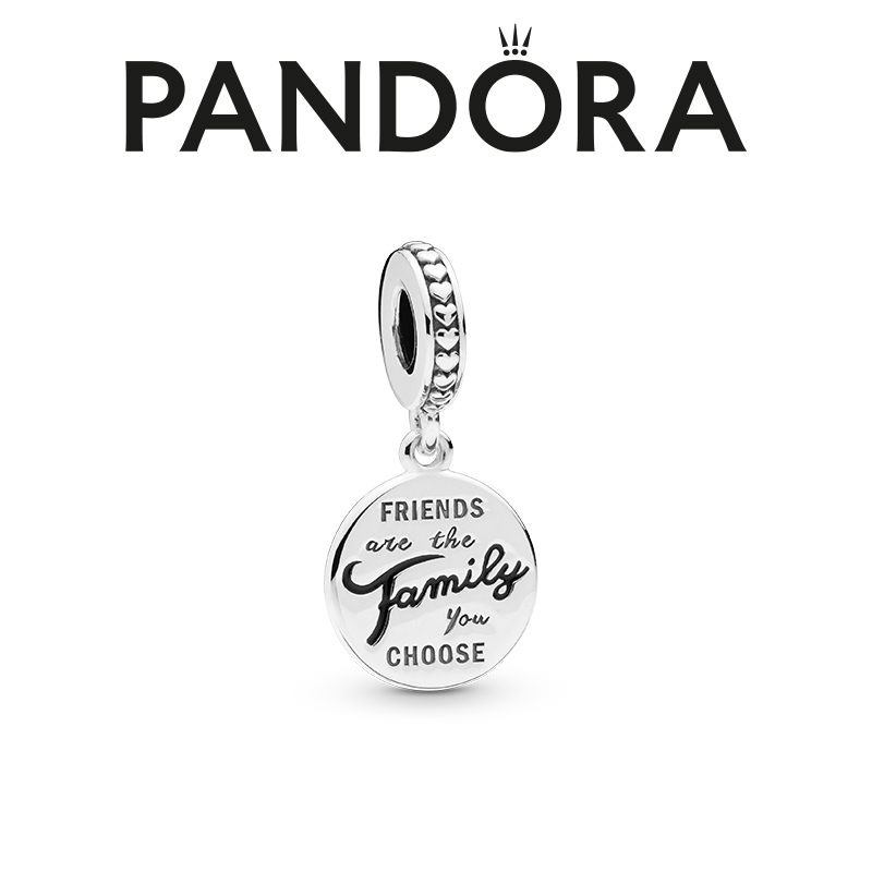 PANDORA/潘多拉 吊坠925银  亲朋好友默契勋章吊饰欧若精灵风