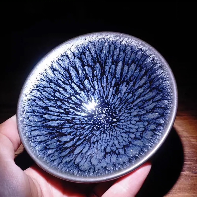 百花创始人蔡龙老师代表作建窑建盏百花盏主人杯原矿建盏茶盏茶杯