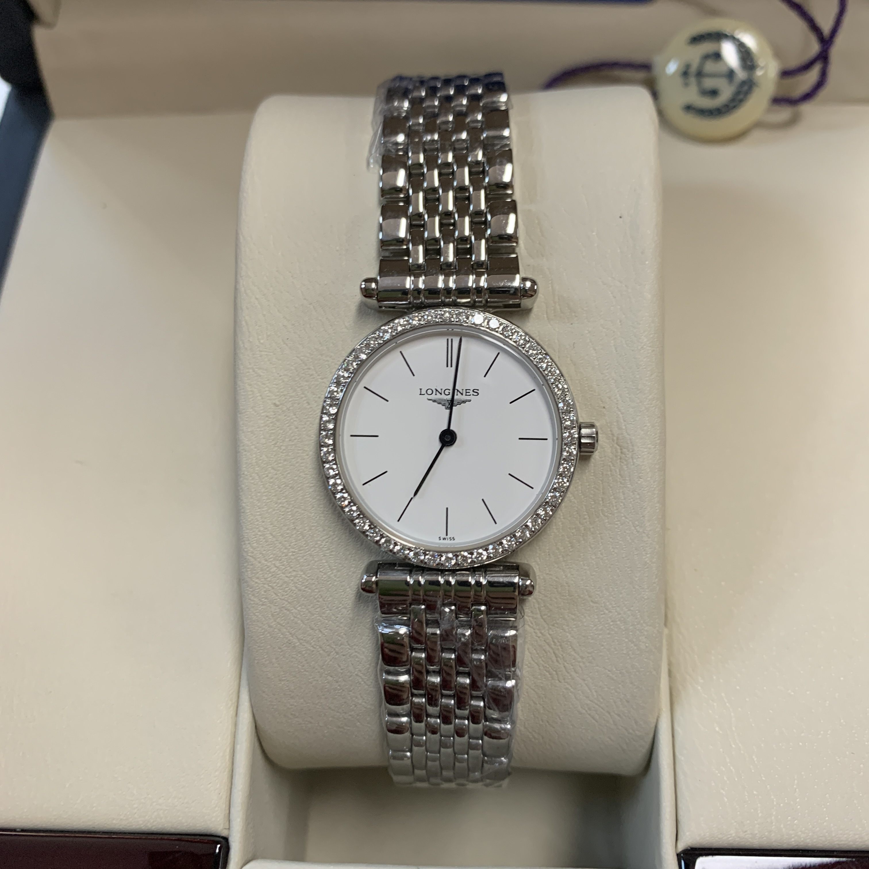 99新 Longines/浪琴 大颂名品/嘉岚/表径23/女表钻刻