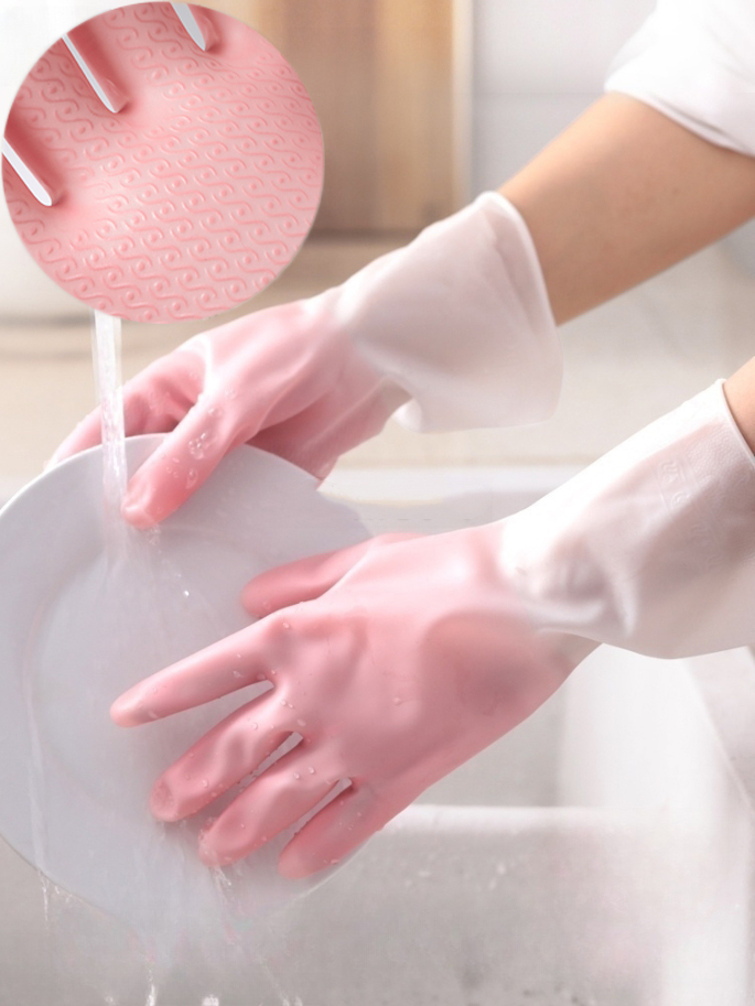 【5双】厨房防水手套耐用橡胶手套家务家用橡胶清洁手套