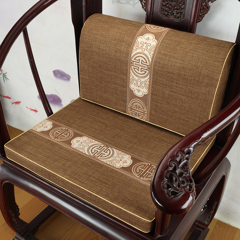 新中式红木沙发坐垫腰靠垫办公室靠枕圈椅太师椅垫乳胶垫防滑定制