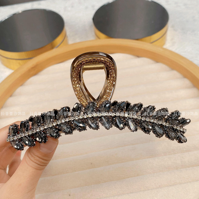 13公分气质轻奢麦穗大抓夹女时尚百搭后脑勺盘发鲨鱼夹高级感发饰