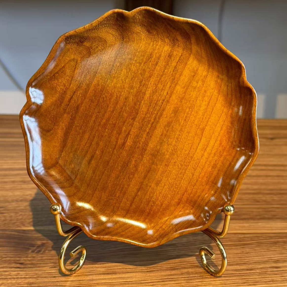 龙福金丝楠木莲花壶承整块实木百搭高级茶壶承果盘隔热垫茶道茶具