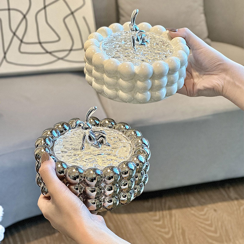 金卡佰陶瓷烟灰缸客厅高级感创意个性时尚轻奢带盖防飞灰烟缸摆件