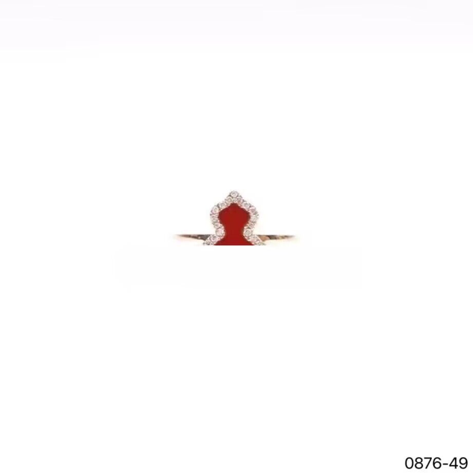 0876气质时尚百搭精致简约小众红色葫芦戒指