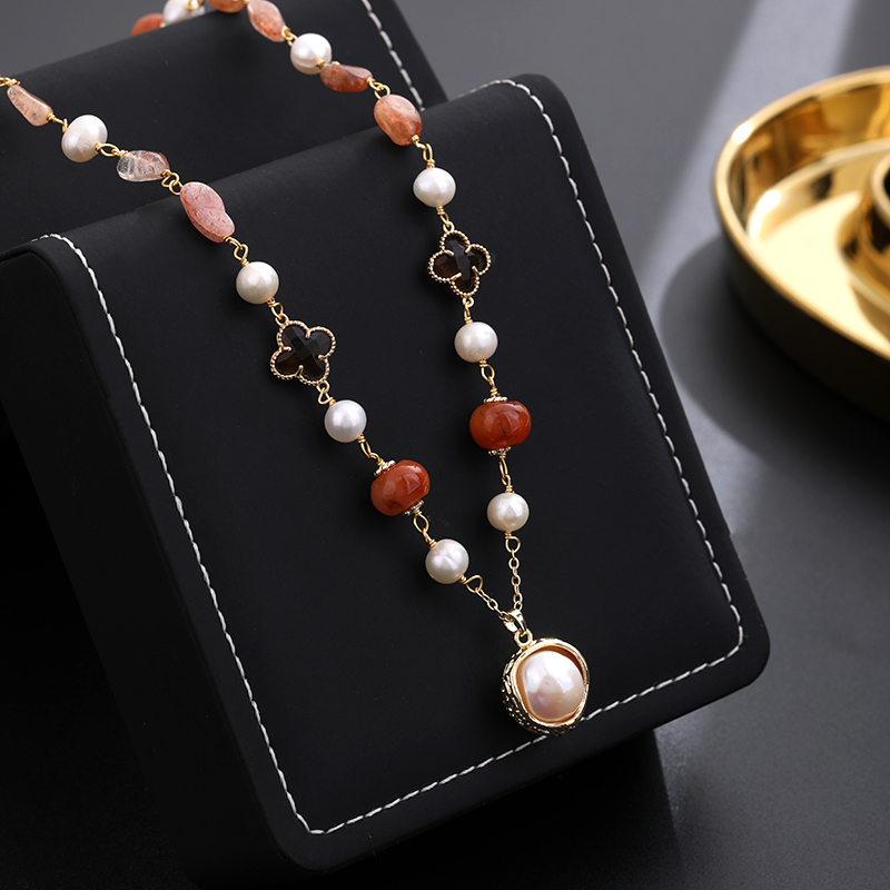 铜合金项链 《货号7338》法式优雅糖果色长款项链