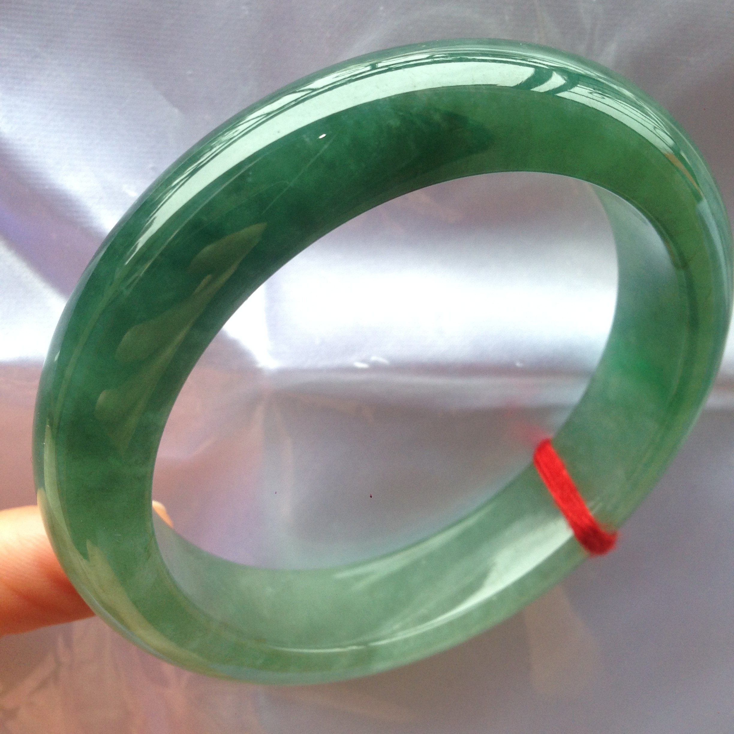 天然缅甸A货冰种正圈油绿飘花翡翠编号-7101尺寸54.2