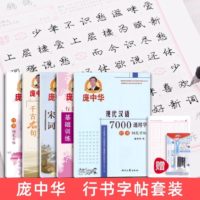 庞中华行书练字帖中学生练字成人字帖基础训练行楷钢笔书法成年