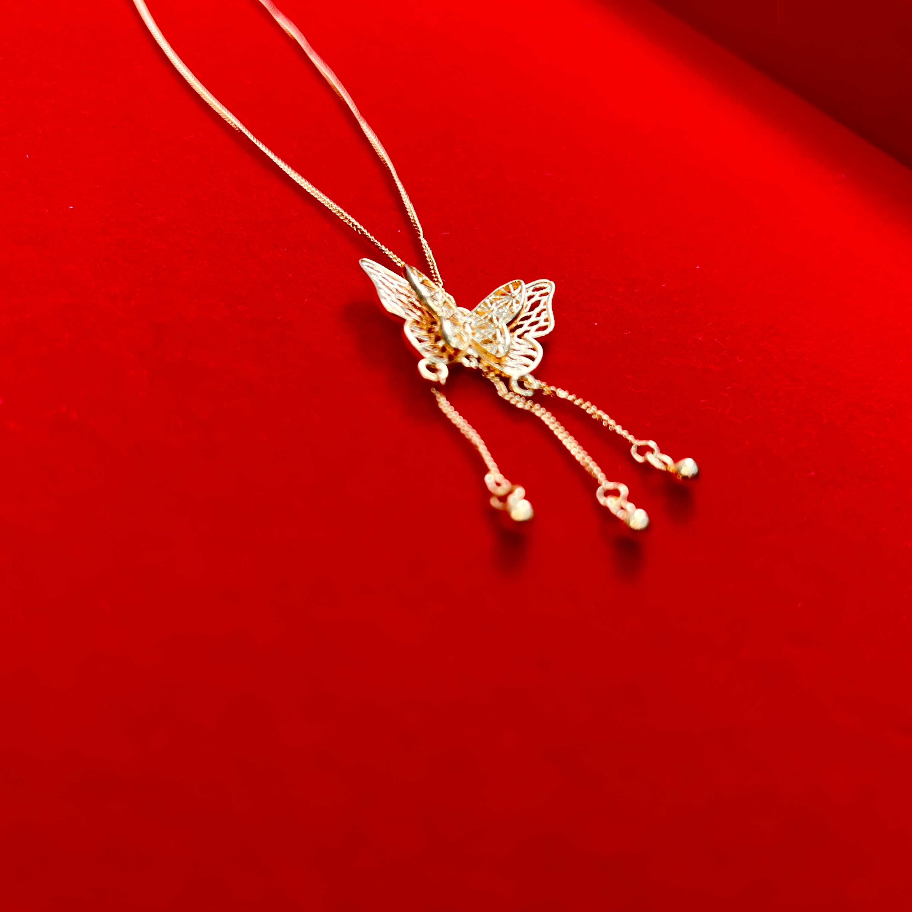 吊坠足银 镂空蝴蝶吊坠项链 足银999.9  