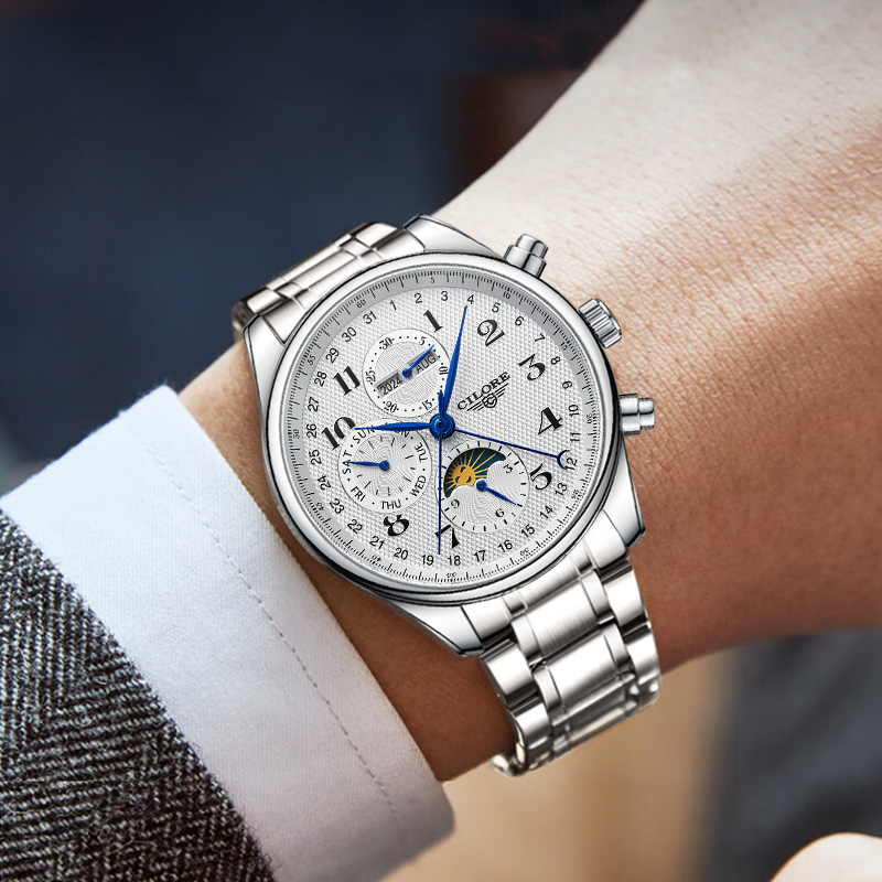 八针月相系列 男士全自动多功能机械表（郝总）新