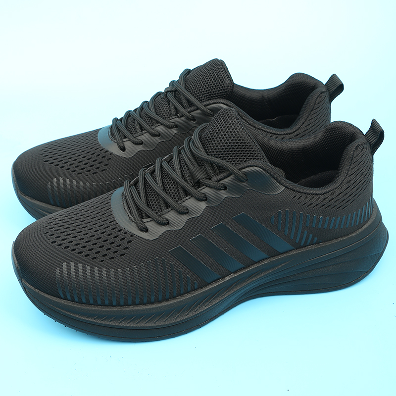 3544夏季透气男鞋休闲跑步鞋户外轻便运动鞋健步鞋百搭黑色训练鞋