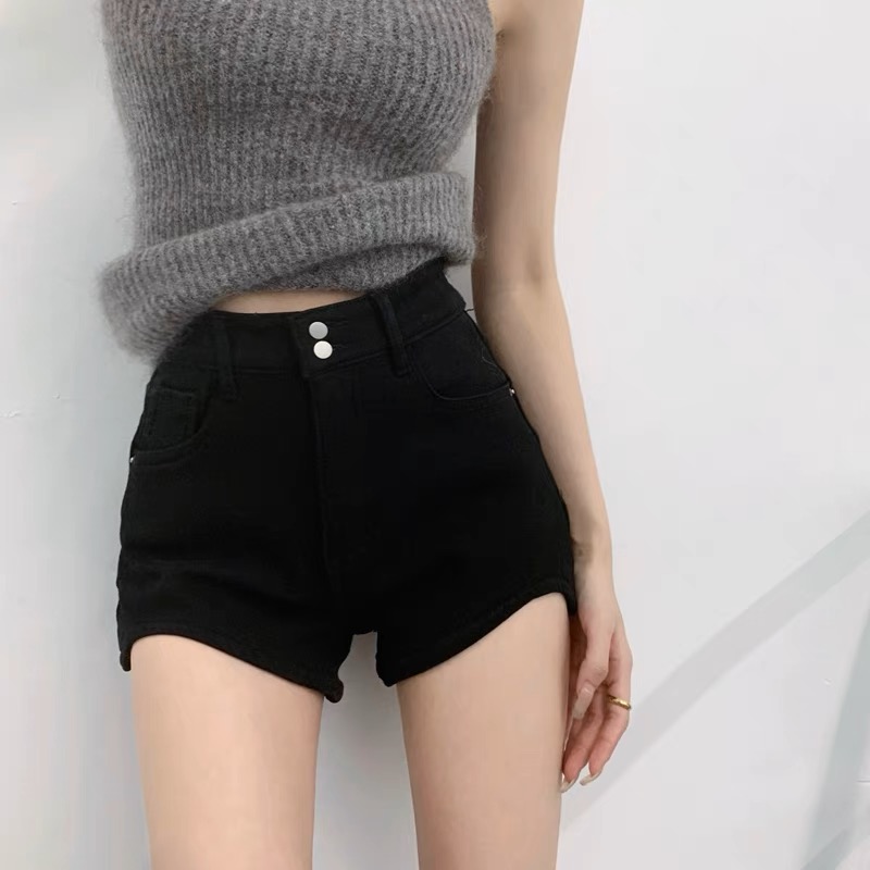 林欣阳性感辣妹个性牛仔短裤宽松弹力百搭显瘦阔腿裤子吊带背心