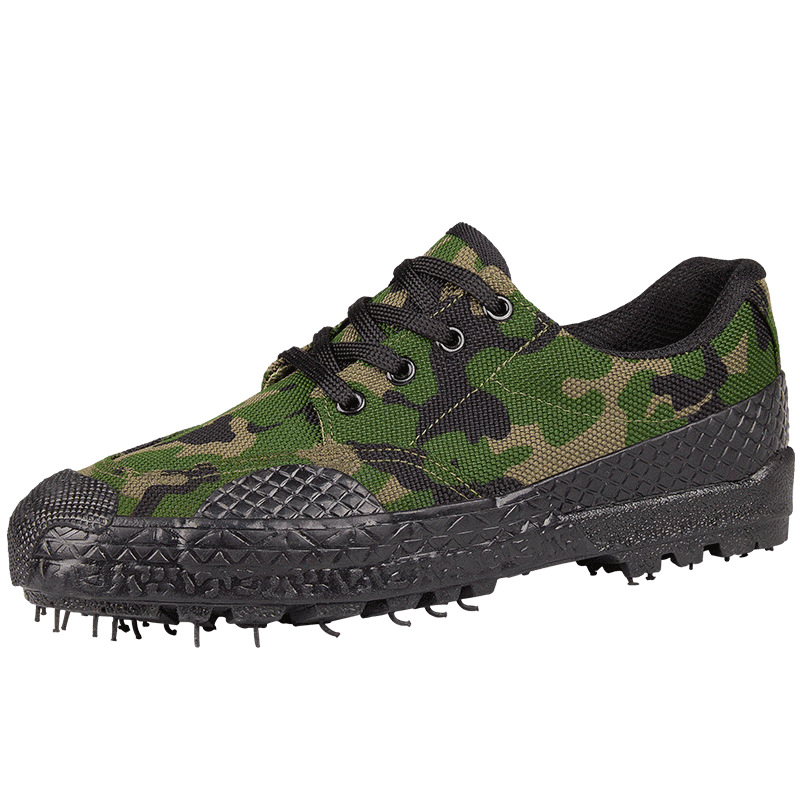 橡胶硫化底防滑软底迷彩胶鞋耐磨低帮