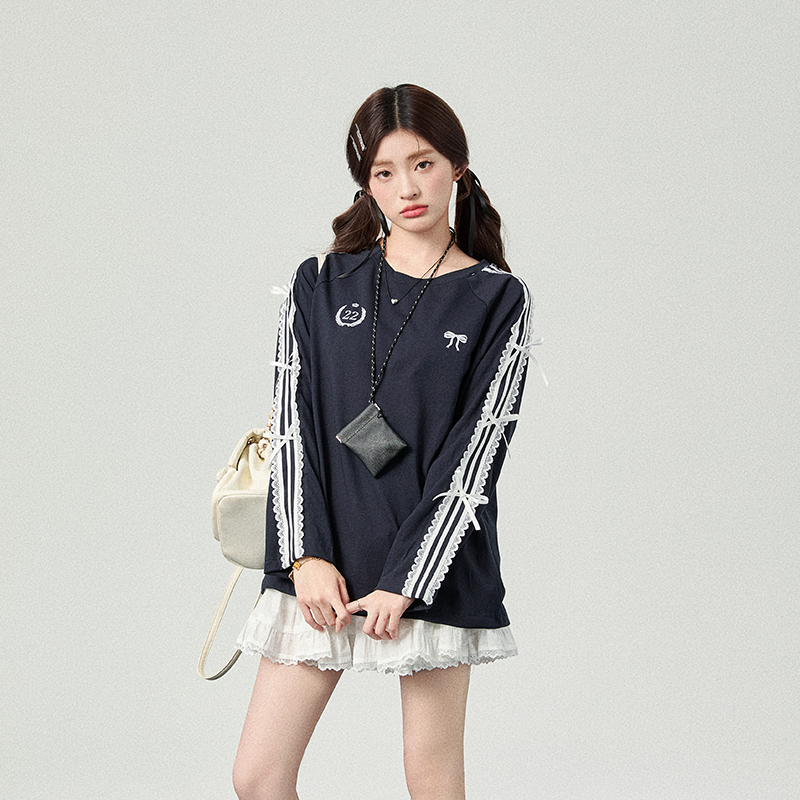 清079花铃太太新款长袖T恤年秋季上衣原创设计感小个子甜美风