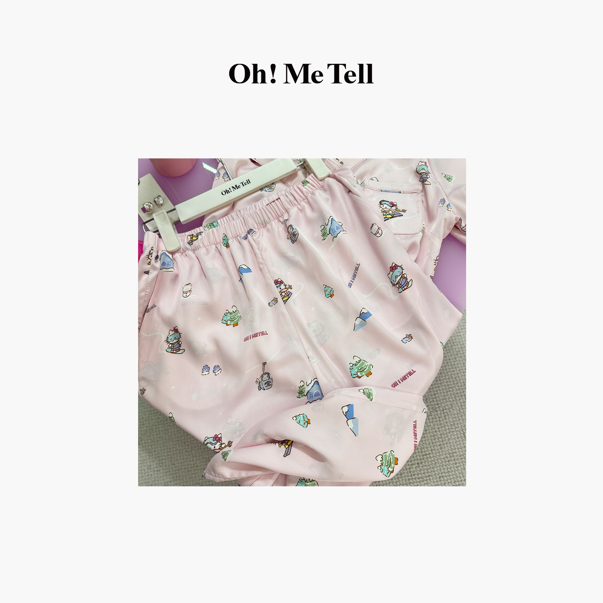 Oh! Me Tell【蜜桃自制明星同款】MT.KT满印少女可爱家居服睡衣套装