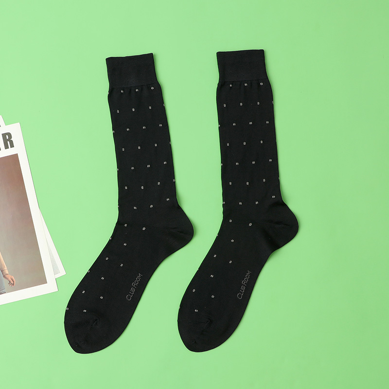 防臭高品真丝绢丝长筒袜男士小腿袜子商务中筒正装高筒运动长袜