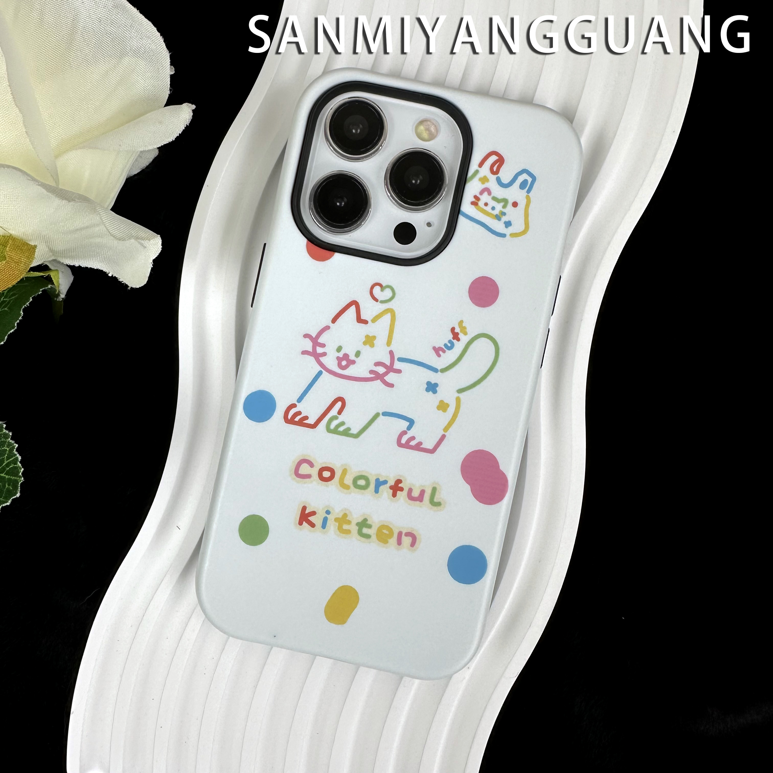 【高货菲林二合一】适用苹果手机壳彩色猫猫15PROMAX/iphone14/13
