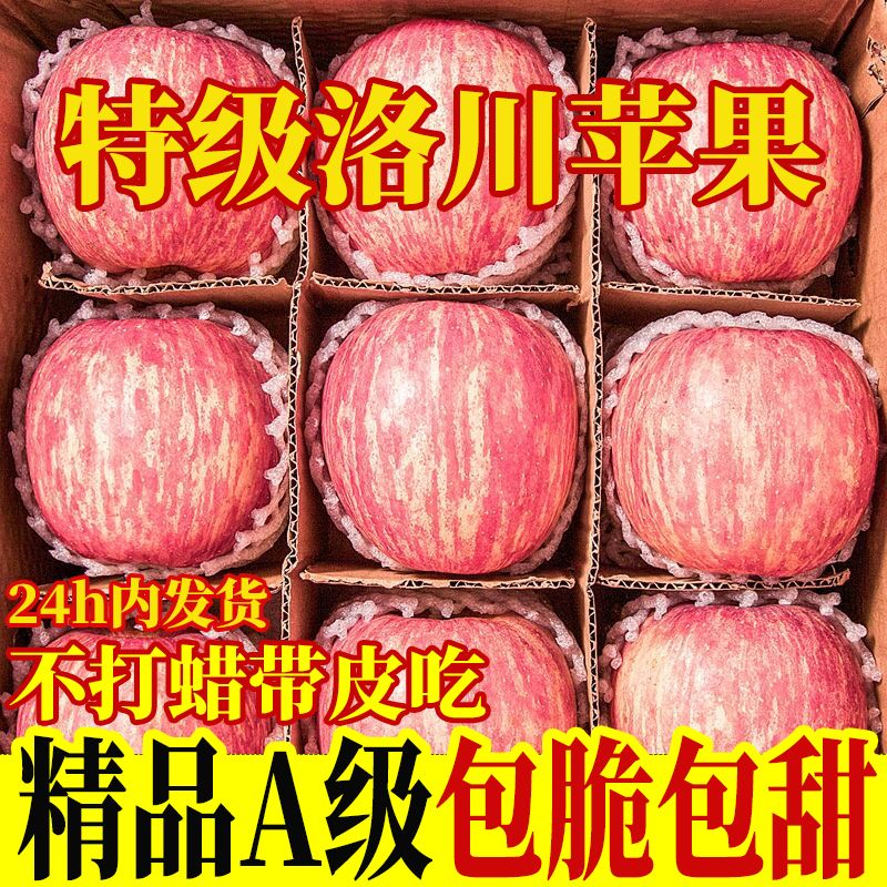 【洛川苹果】正宗陕西洛川红富士苹果新鲜脆甜礼盒整箱水果5/10斤