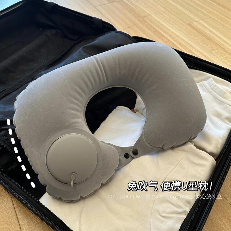 旅行充气u型枕头便携式户外露营坐车护颈椎枕午睡趴睡空气枕头
