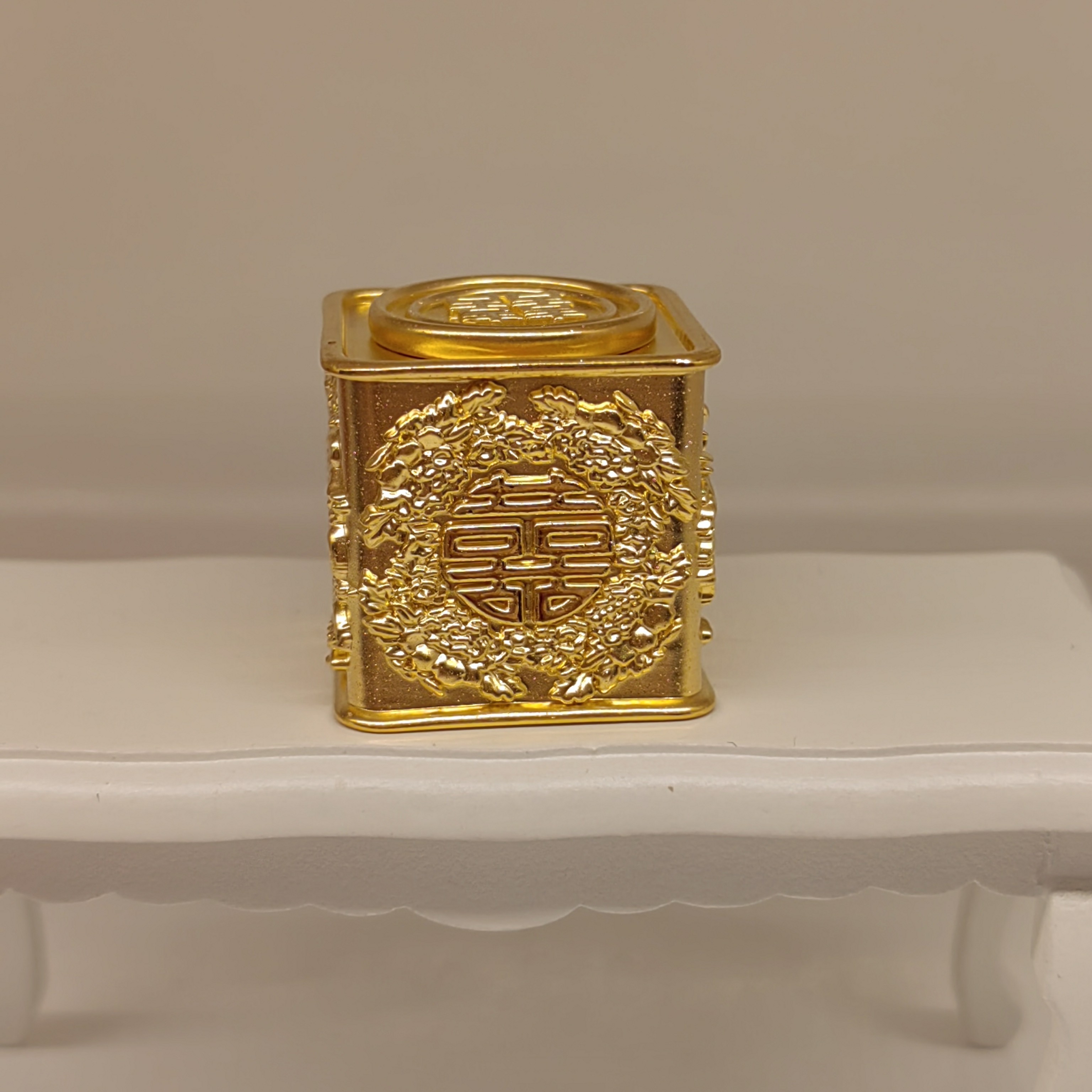 (壹凡奢华) 投资金足金999喜盒5D喜篮婚嫁精品系列摆件收藏送礼
