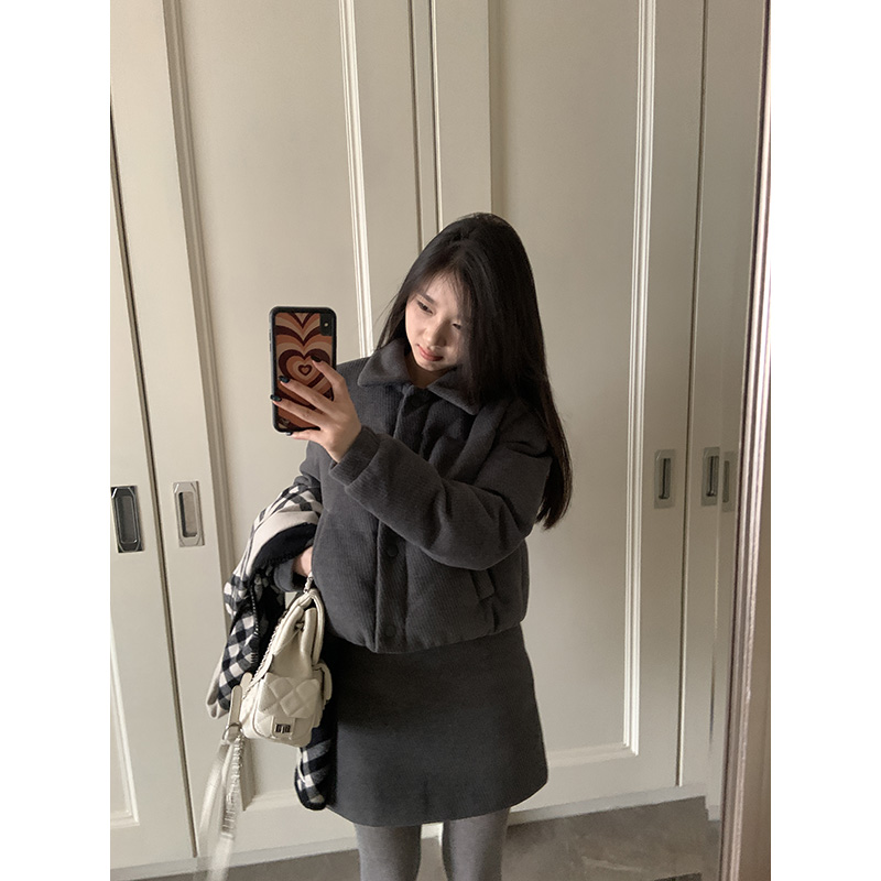 王少女的店清【清清】灰色韩系加厚半身裙 B27387S44