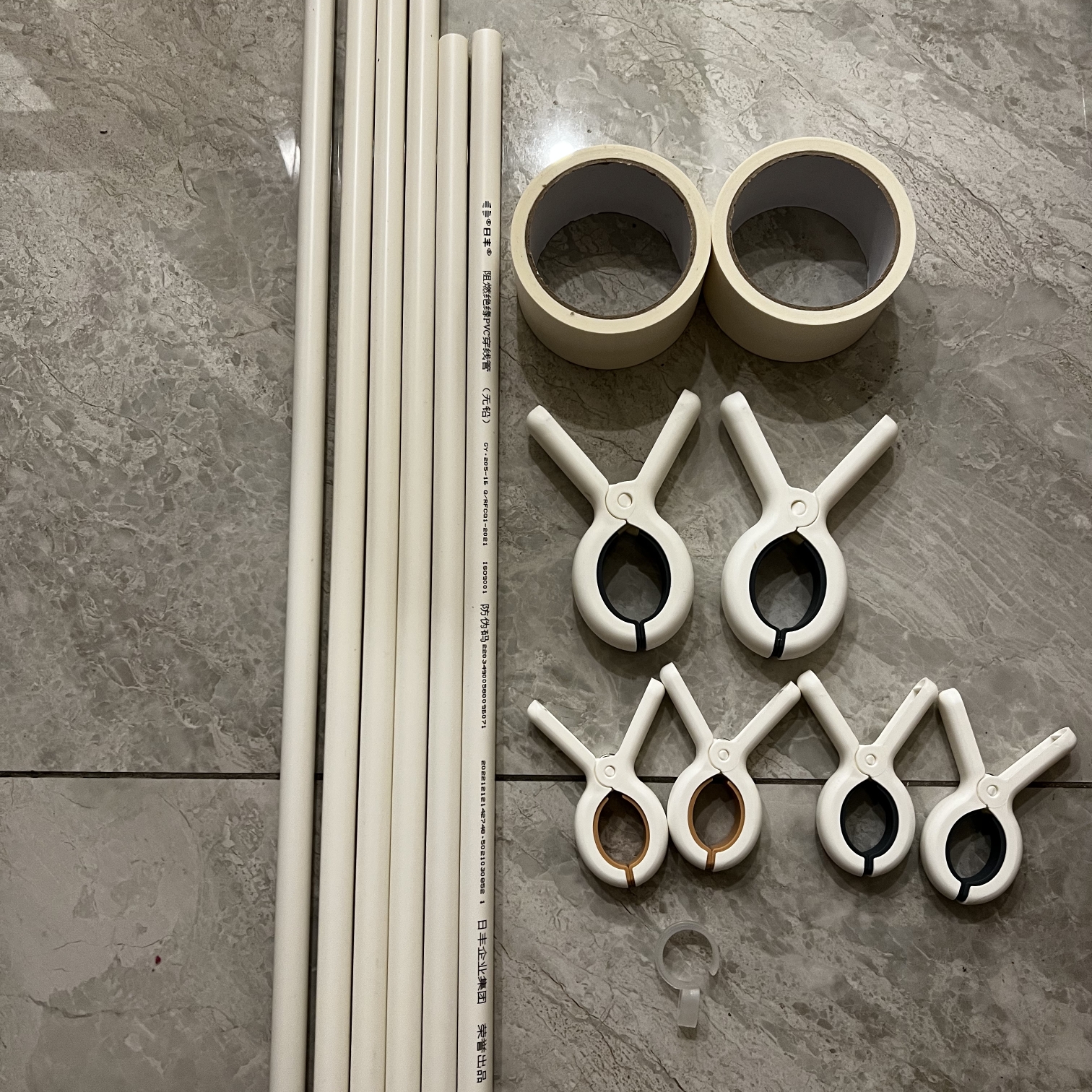 十字绣卷绣布工具：管子、美纹胶带、夹子（请看仔细选项）