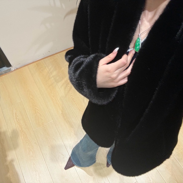 环保双色毛外套光泽感巨好，加厚做过洗水基本不掉毛